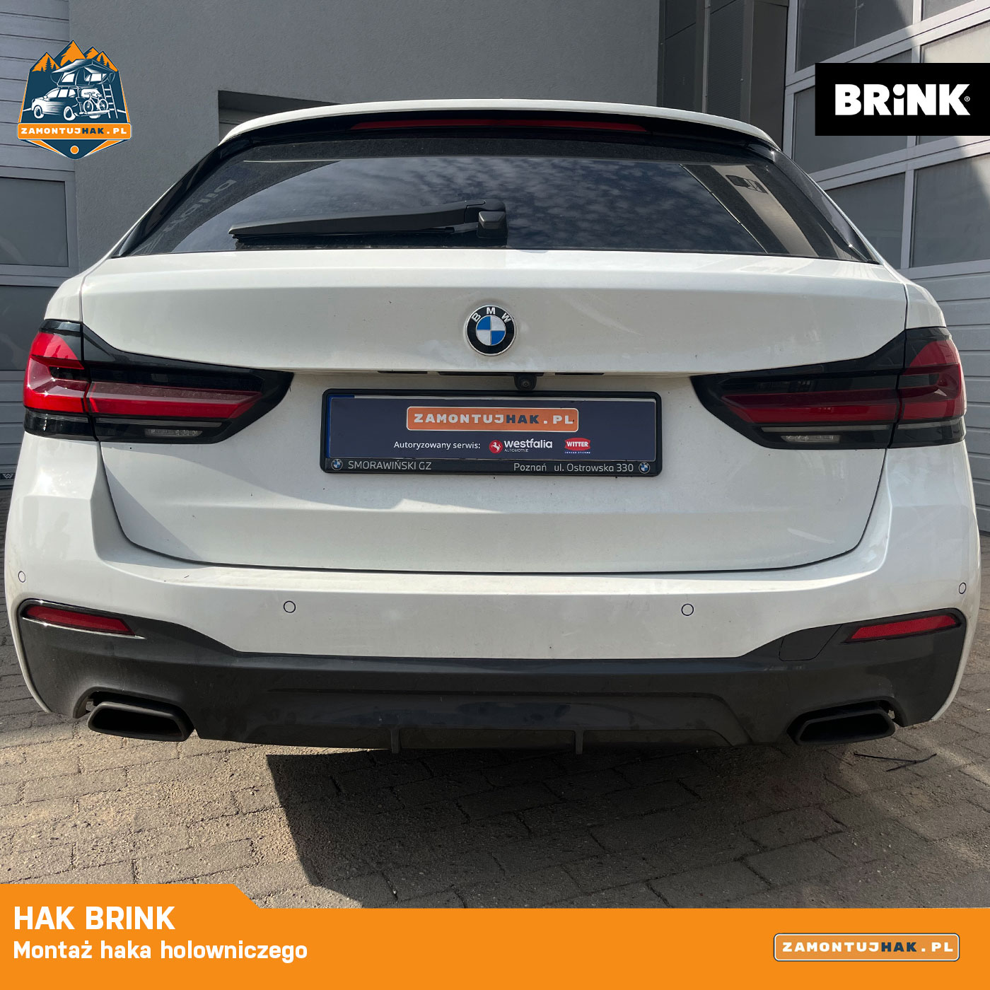 BMW z zamontowanym hakiem elektrycznym